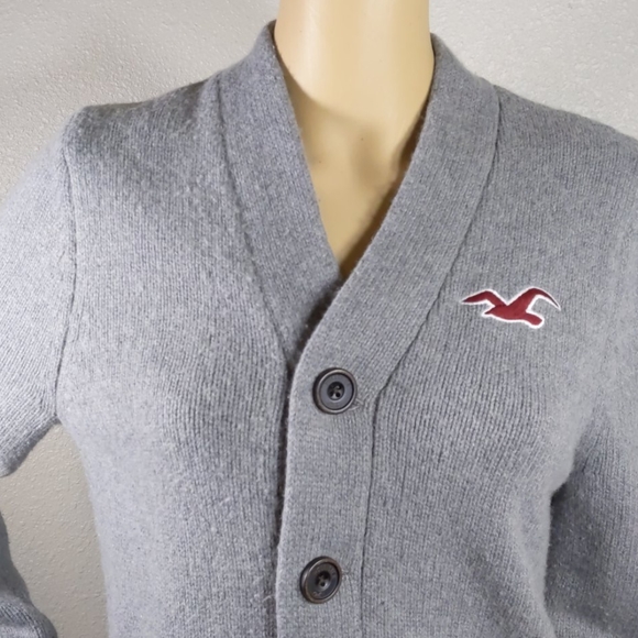 HOLLISTER GRAY BUTTON DOWN JACKET SIZE LARGE - Picture 3 of 8